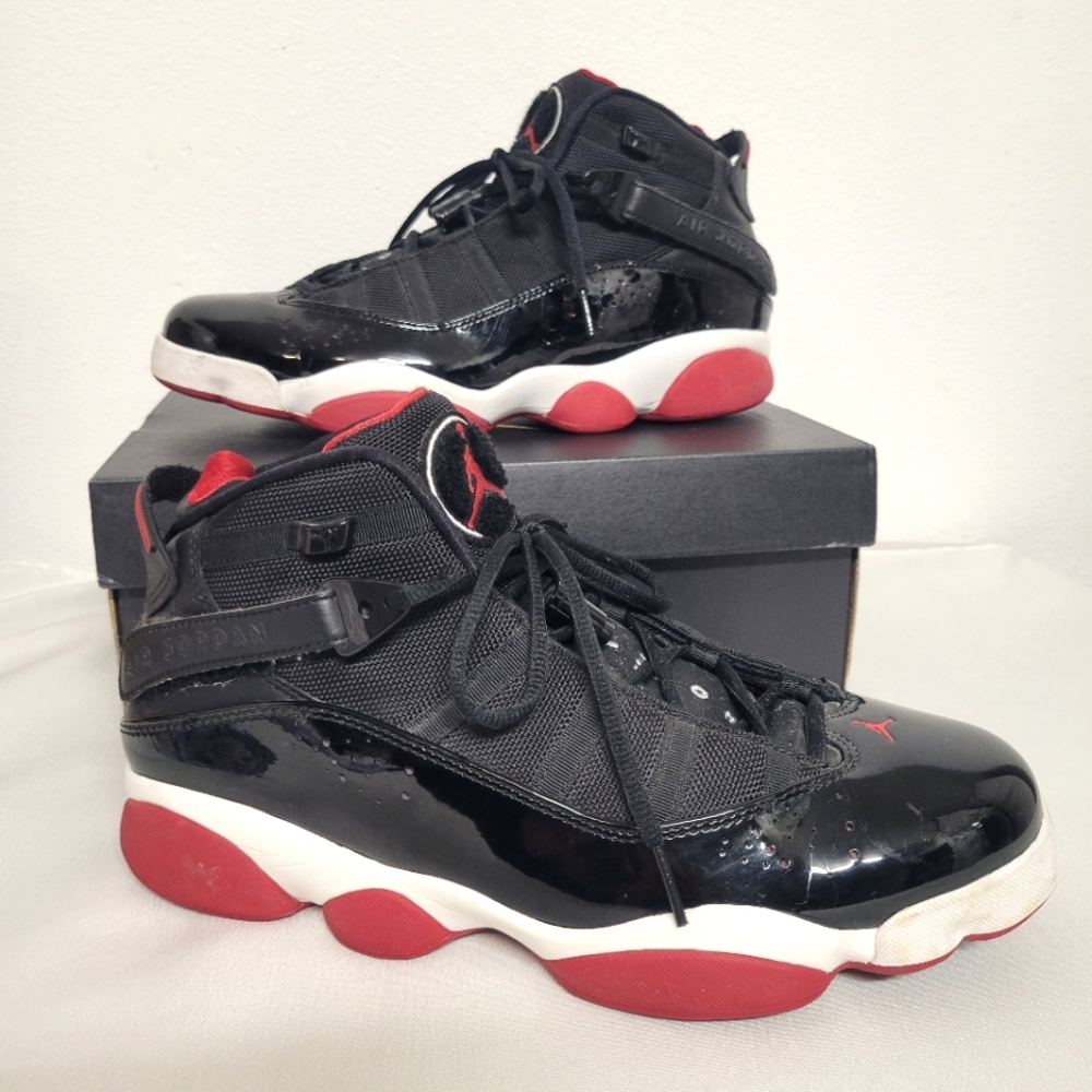 Jordan Retro 6 Ring Black and Red Sneakers 2013 Bred